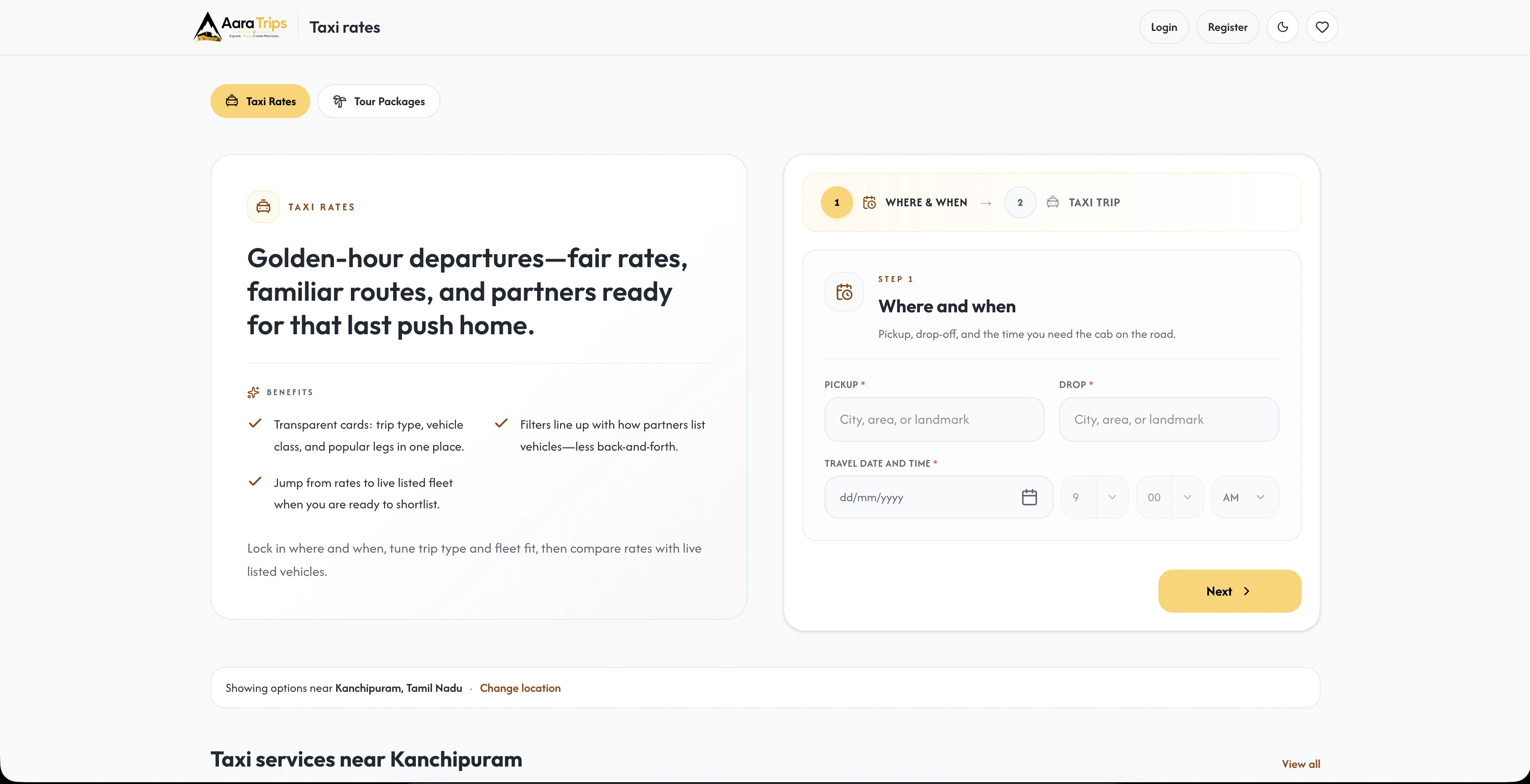 Aara Trips fleet operations and booking platform
