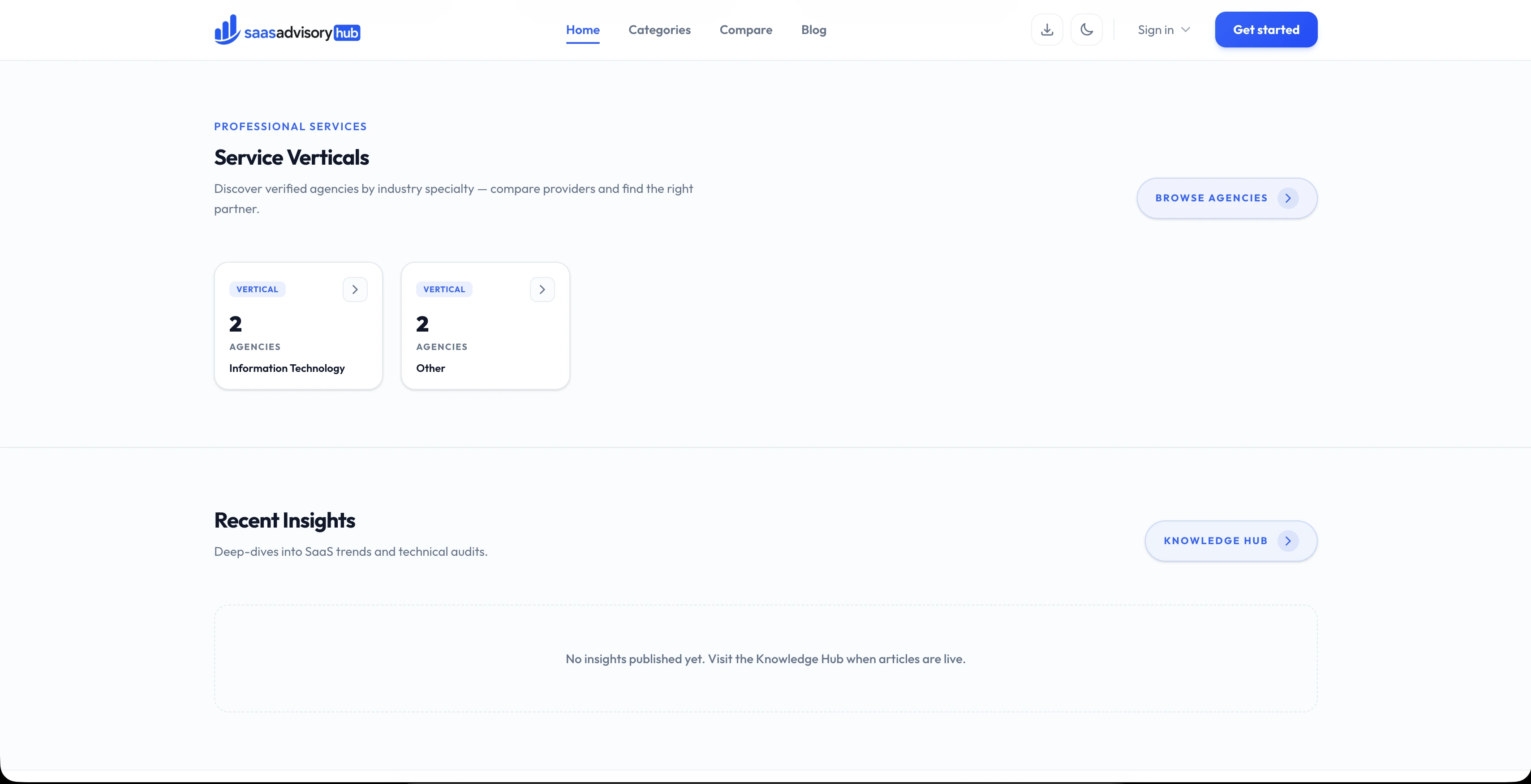 SaaS Advisory Hub vendor catalog and moderation